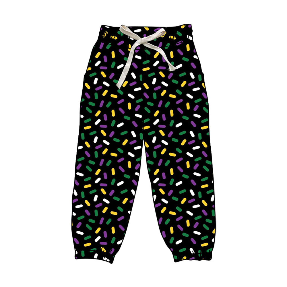 ( Moq 5 ) Preorder Adult Woman Adult Mardi Gras Candy Yoga Active Joggers Pants