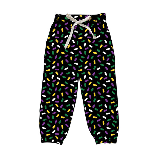 ( Moq 5 ) Preorder Adult Woman Adult Mardi Gras Candy Yoga Active Joggers Pants