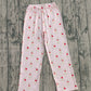 Adult Woman Dogs Hearts Plaid Valentine's Day Pink Pajamas Pants RTS