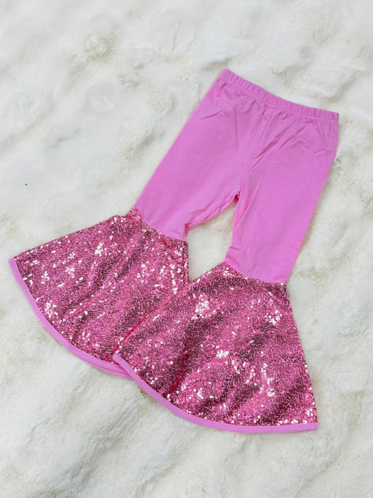 ( Moq 5 ) Preorder Baby Girls Kids Pink Sequins Bell Pants Bottom