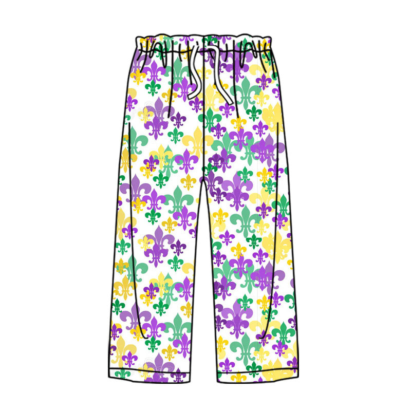 ( Moq 5 ) Preorder Adult Woman Anchors Mardi Gras Pajamas Pants Bottoms