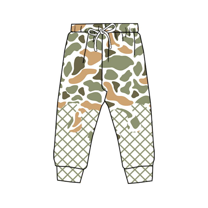 ( Moq 5 ) Preorder Boys Kids Orange Green Camo Drips Joggers Pants Bottoms