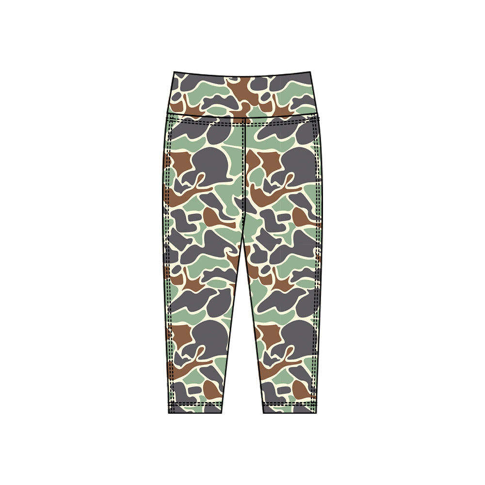 ( Moq 5 ) Preorder Baby Girls Dark Green Yoga Active Leggings Pants Bottoms