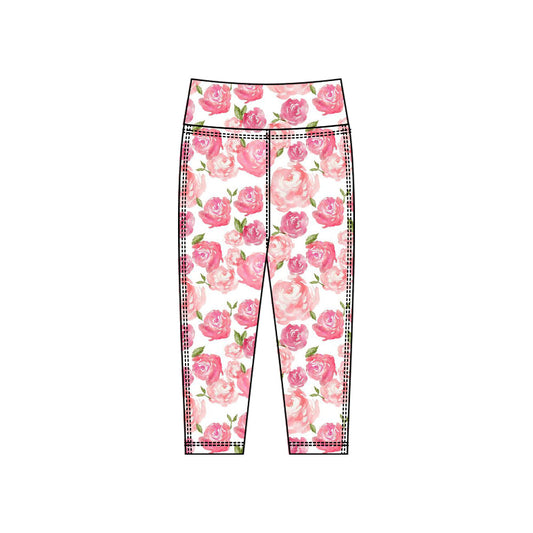 ( Moq 5 ) Preorder Baby Girls Yoga Active Flower Leggings Pants Bottoms