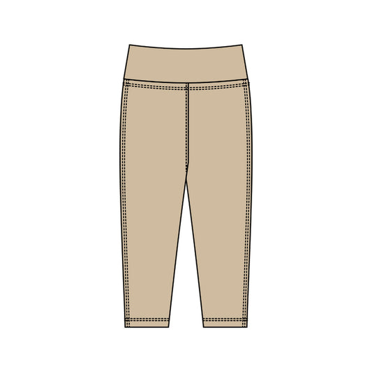 ( Moq 5 ) Preorder Baby Kids Girls Khaki Yoga Active Legging Pants Bottoms