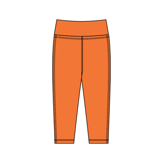 ( Moq 5 ) Preorder Baby Kids Girls Orange Yoga Active Legging Pants Bottoms