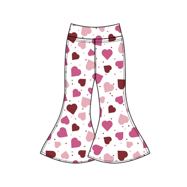 ( Moq 5 ) Preorder Baby Girls Hearts Dots Bell Pants Yoga Valentine Bottoms