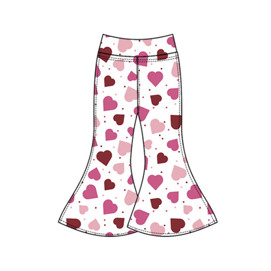 ( Moq 5 ) Preorder Baby Girls Hearts Dots Bell Pants Yoga Valentine Bottoms
