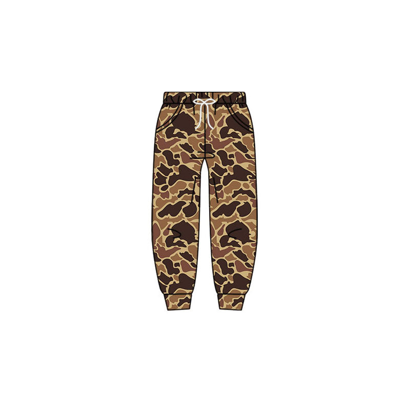 ( Moq 5 ) Preorder Baby Boys Kids Brown Camo Pockets Jogger Pants