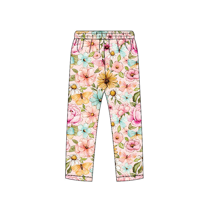 ( Moq 5 ) Preorder Baby Girls Kids Flower Pants Bottoms
