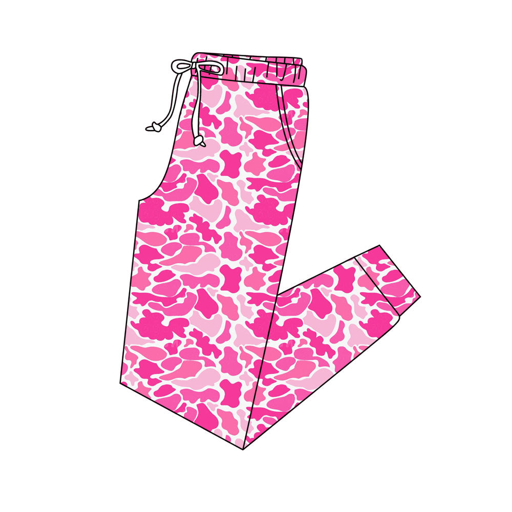 ( Moq 5 ) Preorder Adult Women Pink Camo Pockets Pants Bottoms