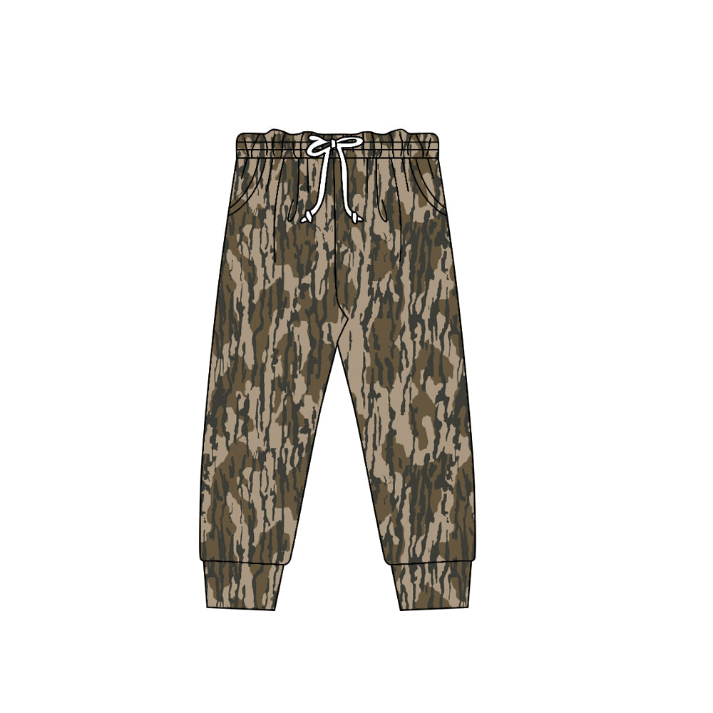 ( Moq 5 ) Preorder Baby Boys Brown Camo Pockets Jogger Drawstring Waist Pants