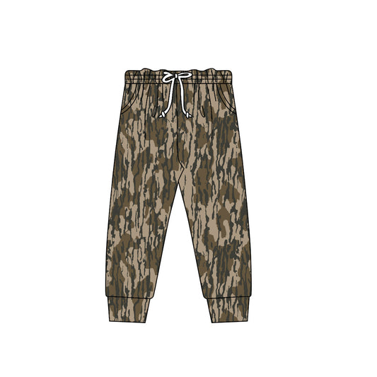 ( Moq 5 ) Preorder Baby Boys Brown Camo Pockets Jogger Drawstring Waist Pants