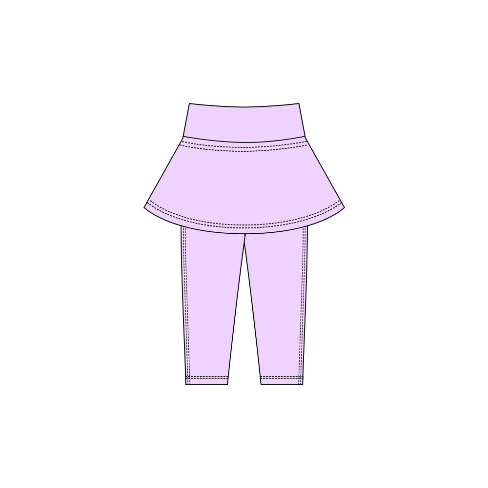 ( Moq 5 ) Preorder Baby Girls Kids Yoga Purple Skirt Leggings Pants Bottoms