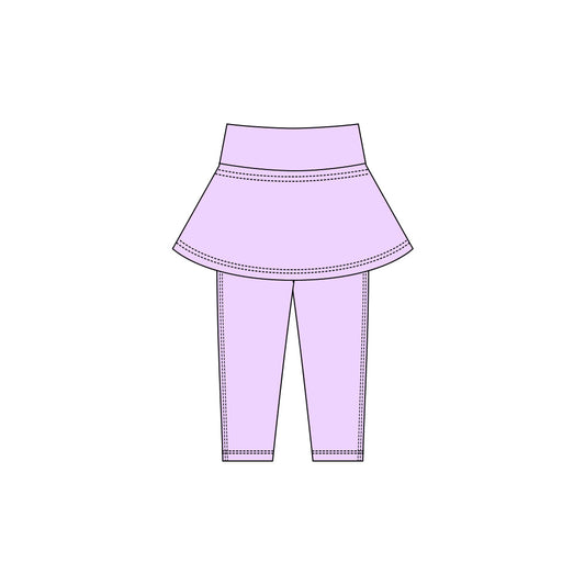 ( Moq 5 ) Preorder Baby Girls Kids Yoga Purple Skirt Leggings Pants Bottoms