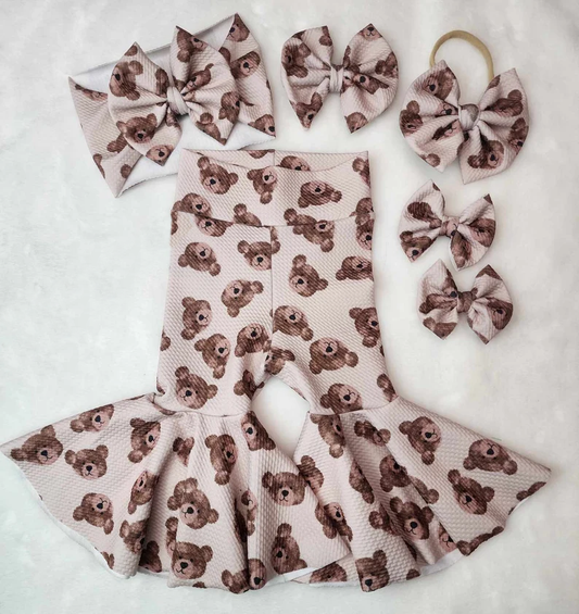 ( Moq 5 ) Preorder Baby Girls Kids Bear Bell Bottoms Pants