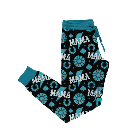 ( Moq 5 ) Preorder Adult Women Mama Western Turquoises Pockets Pants Bottoms