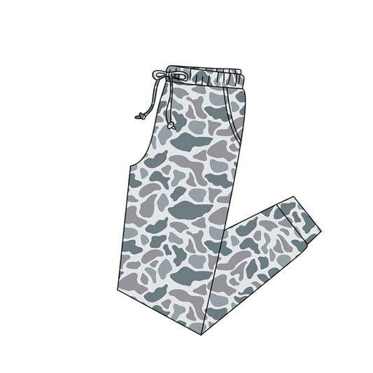 ( Moq 5 ) Preorder Adult Women Grey Camo Pockets Pants Bottoms