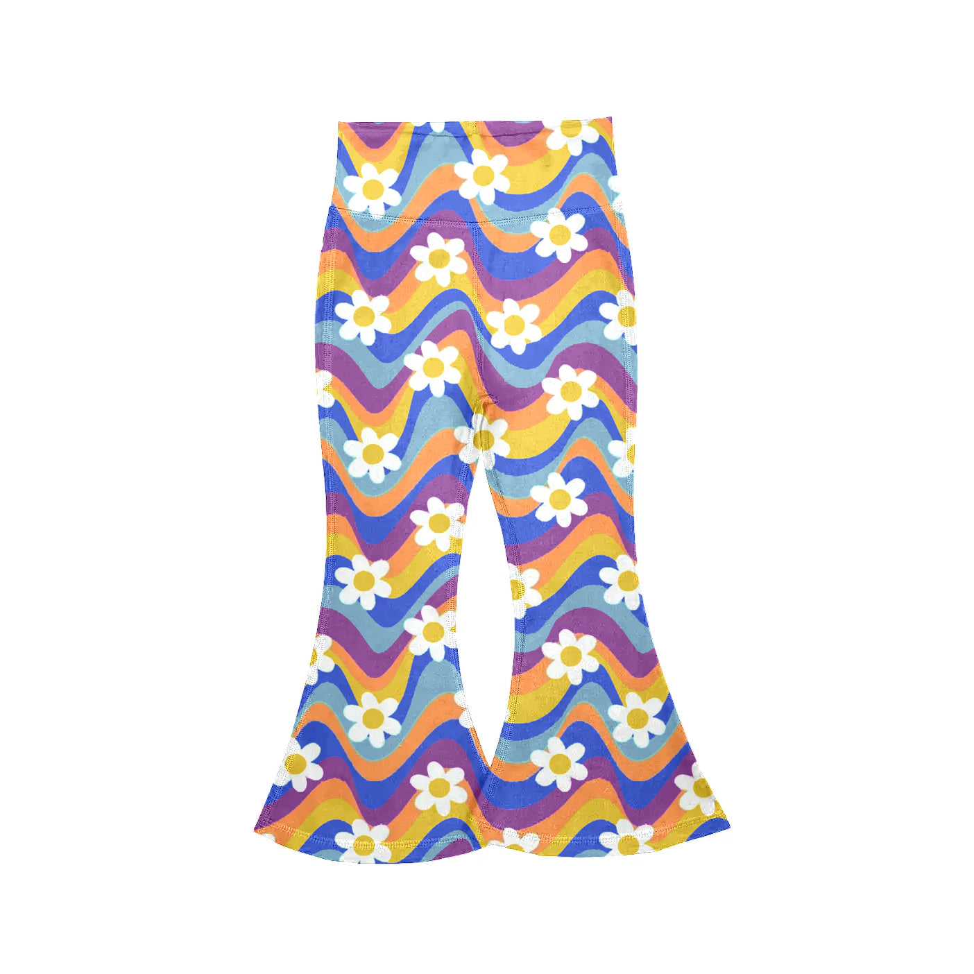 ( Moq 5 ) Preorder Baby Girls Kids Flower Yoga Active Bell Bottoms Pants