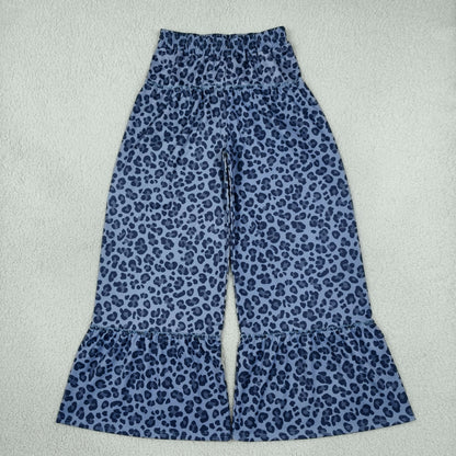 Sibling Baby Girls Adult Women Leopard Camo Print Ruffle Pants Yoga Active Bottoms Clothes RTS