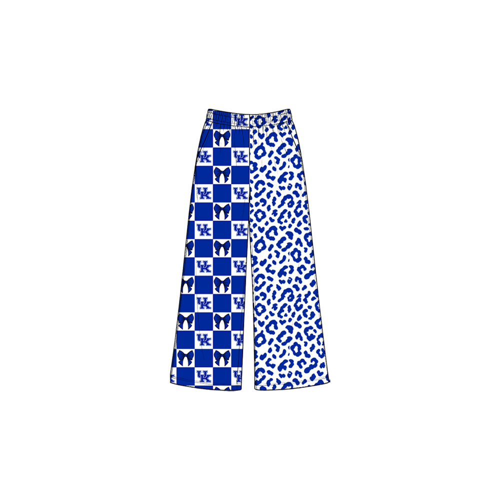 ( Moq 5 ) Baby Girls Kids Bows Blue Leopard Pants Bottoms Team Clothes