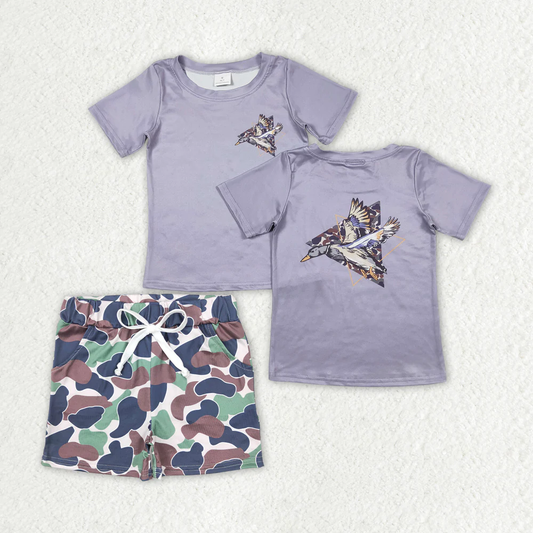 Baby Boy Short Sleeves Duck Shirt Camo Shorts Set