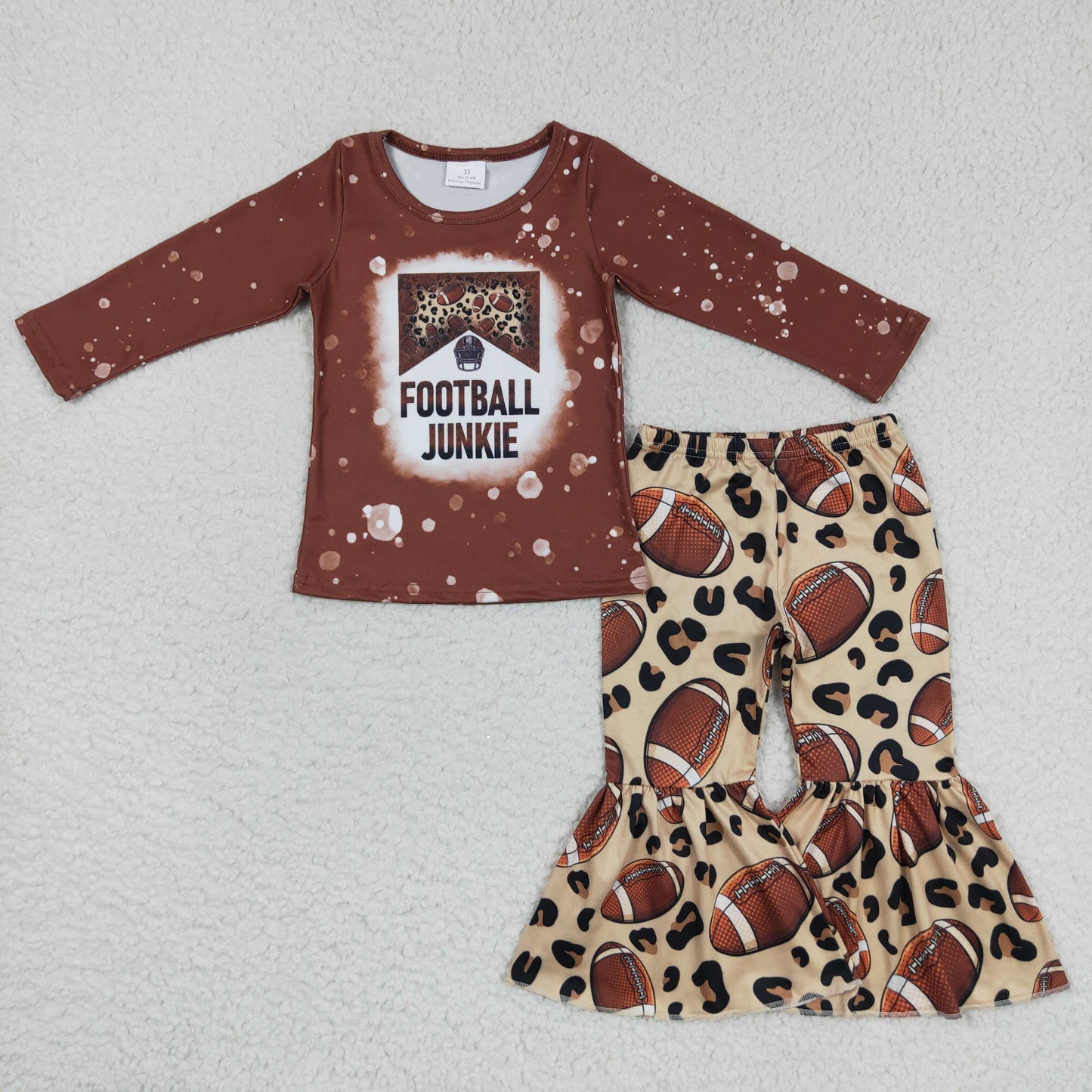 GLP0722 Baby Girl Long Sleeves Football Bell Pants Outfit