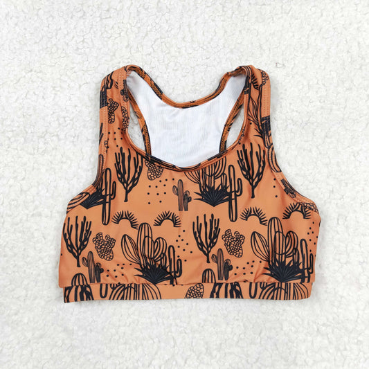 Baby Girl Cactus Brown Vest Crop Tops