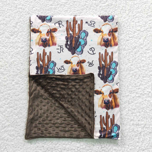 BL0050 Western Cow Cactus Baby Kids Blanket