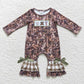 LR0527 Baby Boy Long Sleeves Camo turkey Deer Hunting One Piece Embroidery Romper