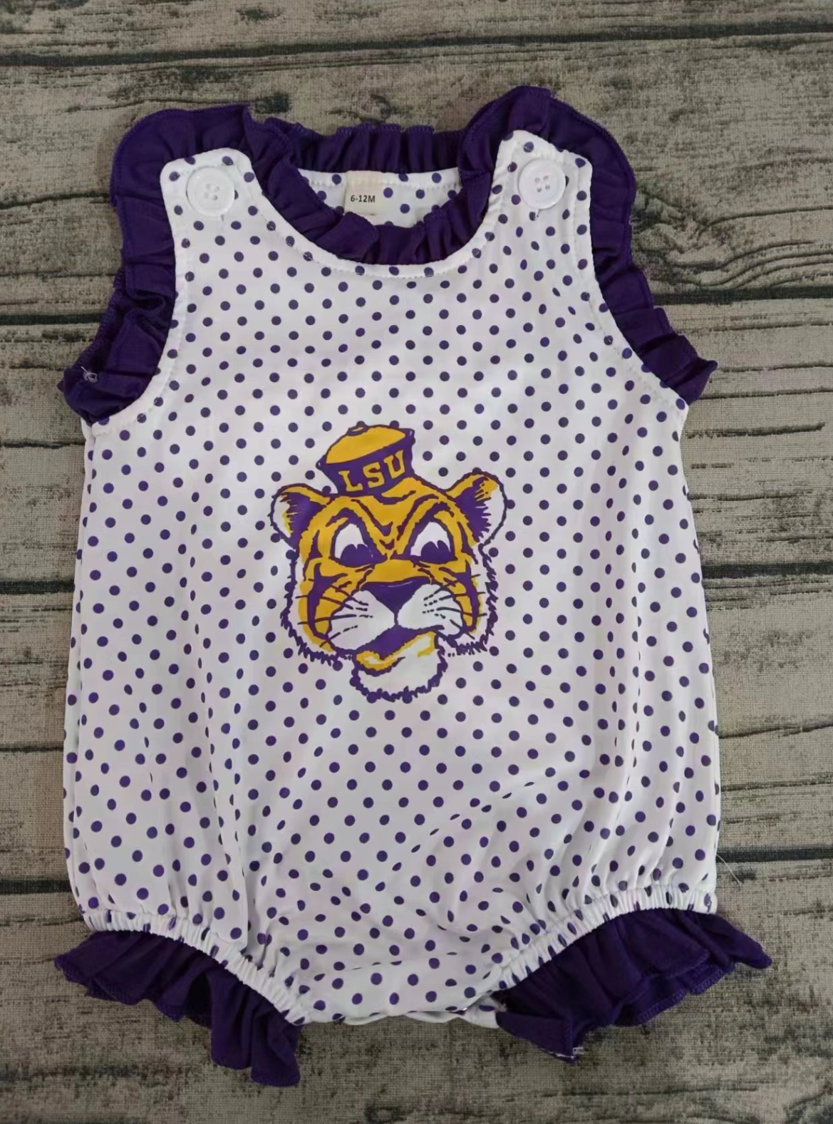 Baby Girl Tiger Purple Bubble One Piece Team Romper