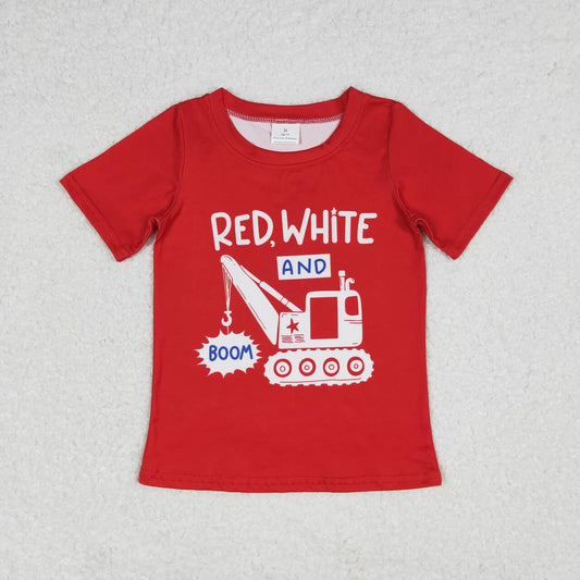 Baby Boys Red Short Sleeves Truck T-shirts