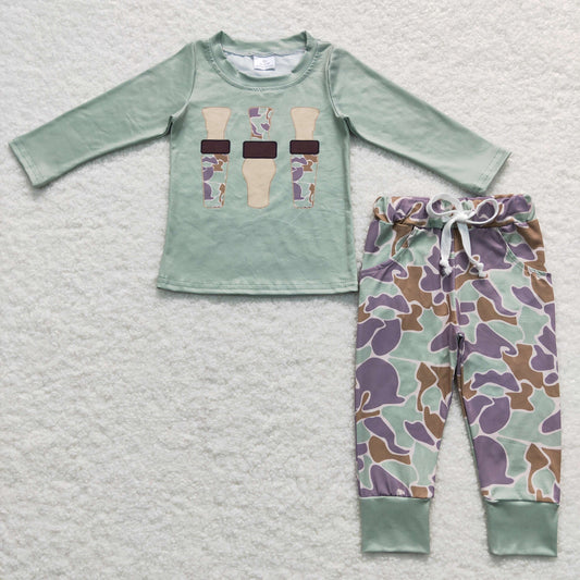 BLP0367 Baby Boy Long Sleeves Camo Pocket Pants Outfit