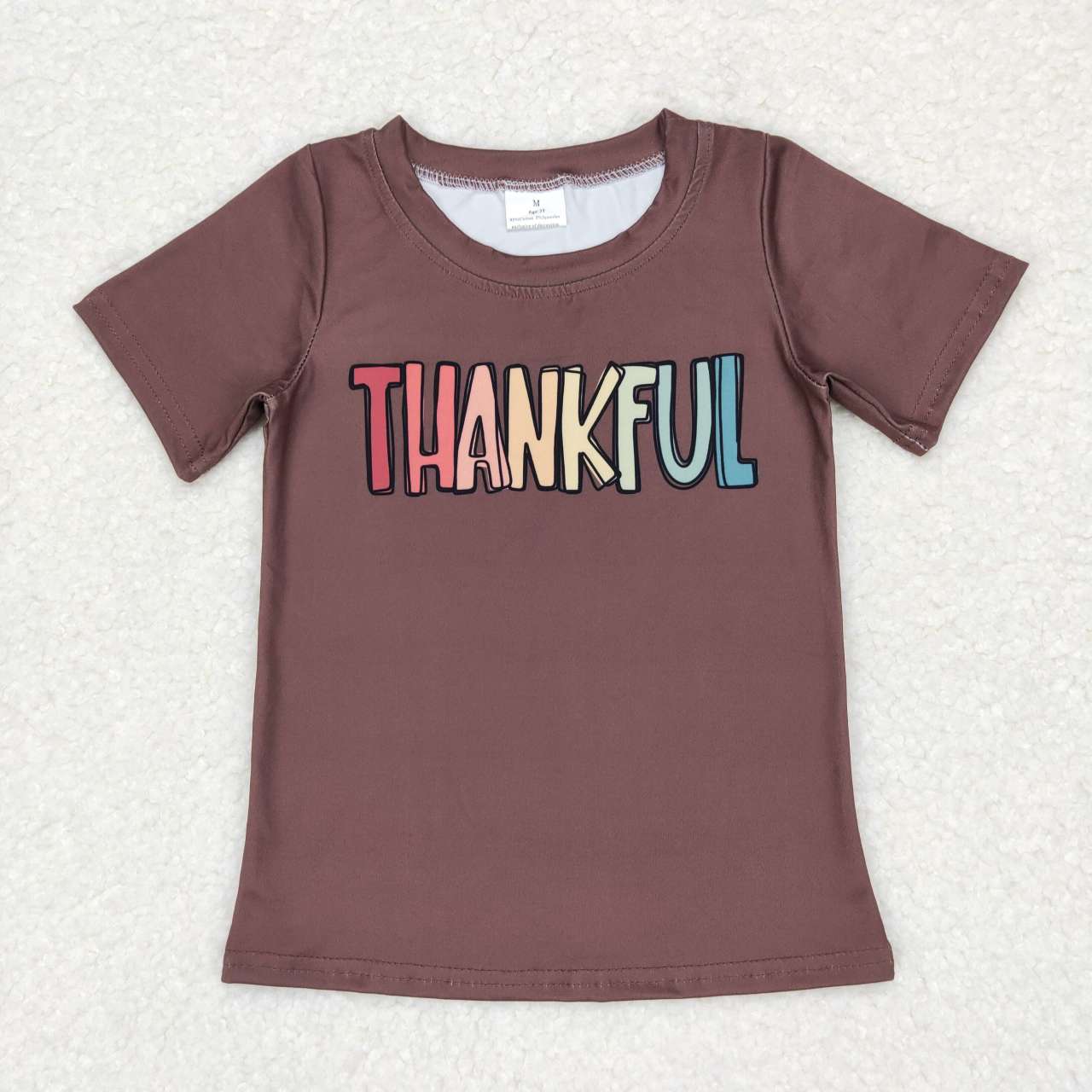 BT0327 Baby Kids Short Sleeves Thankful Shirt