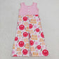 Baby Girl Sleeveless Face Flower Pink Leopard One Piece Jumpsuit