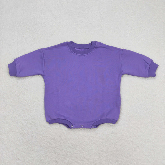 Baby Girl Long Sleeves Purple Cotton Sweater Romper