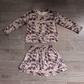 ( No moq ) Preorder Baby Girls Kids Long Sleeves Shirt Scallop Pockets Skirt Shorts Camo Set Clothes