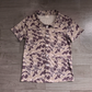 Adult Men Short Sleeves Dark Grey Camo Buttons Cardigan Shirt Tops RTS