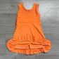 ( No moq ) Preorder Baby Girls Kids Sleeveless Orange Scallop Yoga Active Knee Length Dress