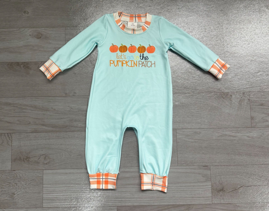 ( No moq ) Preorder Baby Boy Pumpkin Long Sleeves Romper