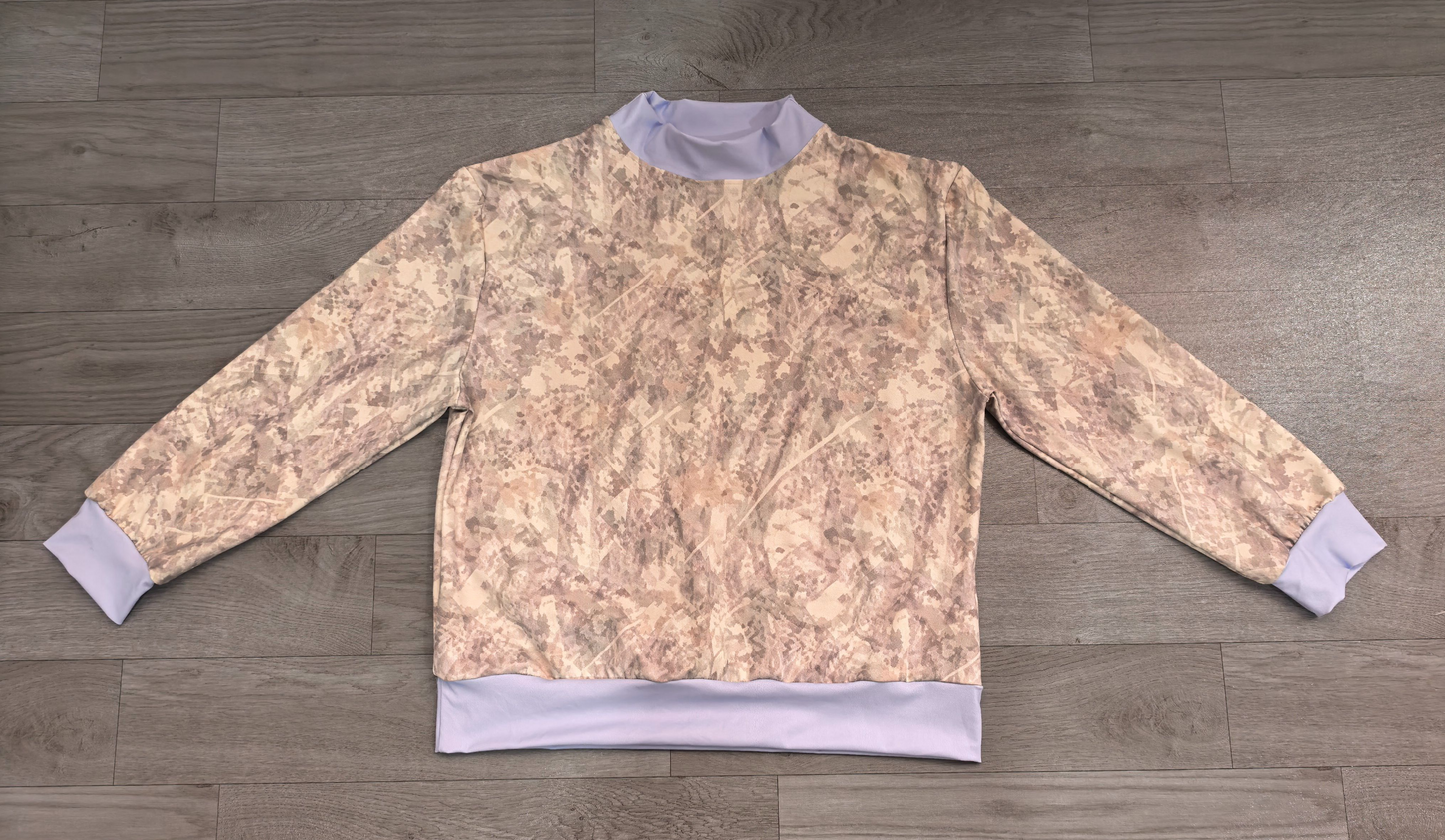 ( No moq ) Preorder Adult Women Blue Long Sleeves Shirt Tops Camo Pullover Yoga Active Clothes