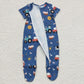 Promotion Baby Boy Kids Farm Boots Short Sleeves Zipper Romper Footed Coverall