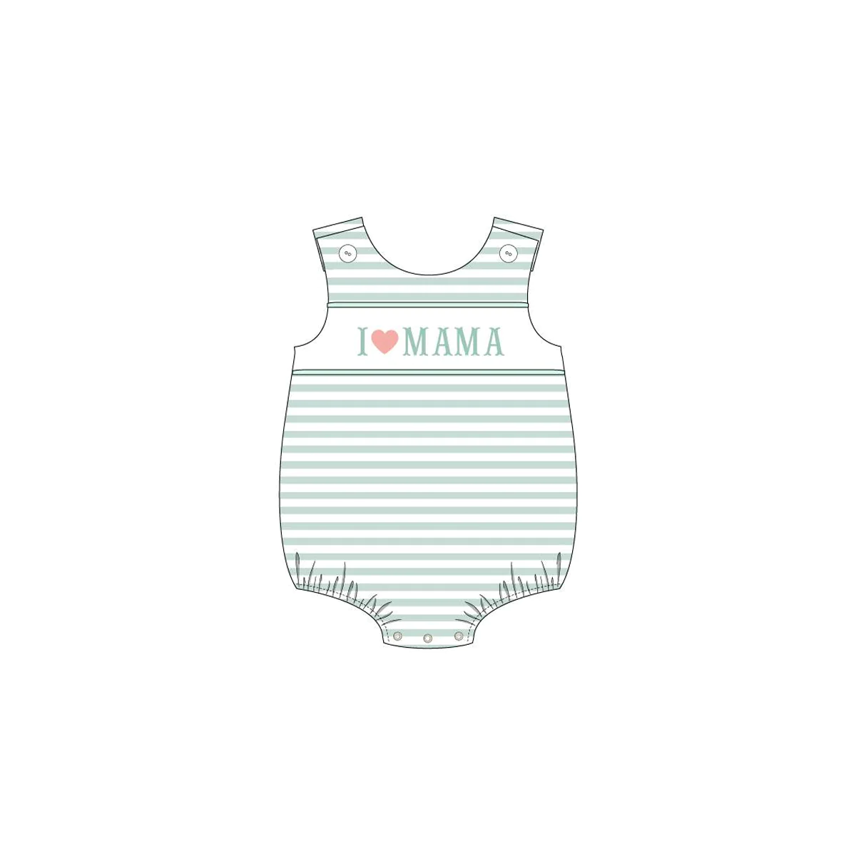 Moq 3 Pre-order SR1348 Baby Boy I Love Mama Summer One Piece Romper