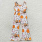 SR0410 Baby Girl Sleeveless Halloween Pumpkin Ghost Floral Jumpsuit