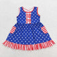 July 4th Baby Girl Sleeveless Stars Stripes Pocket Dress