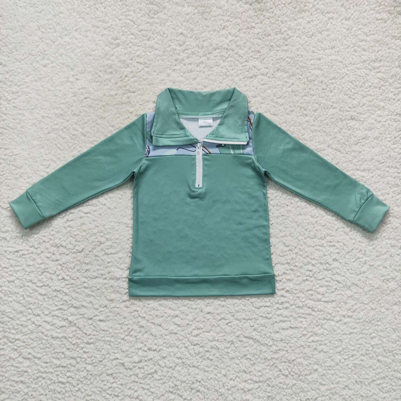 BT0335 Baby Boy Long Sleeves Fishing Zipper Pullover