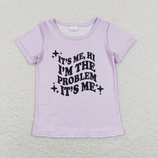 GT0432 Baby Girl Purple Short Sleeves Singer Shirt