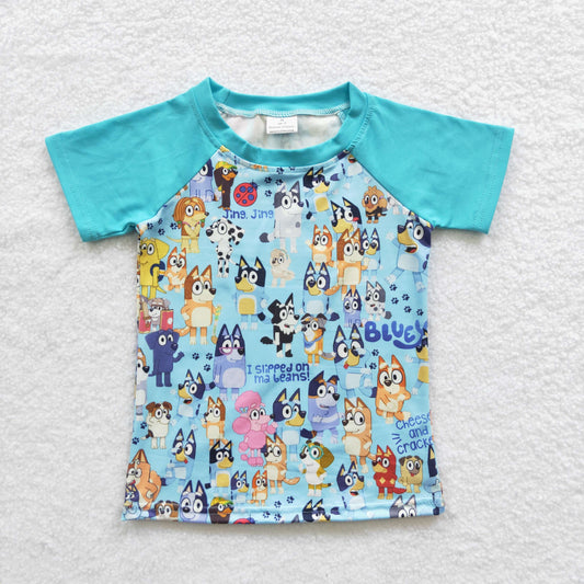 B8-22 Baby Boy Summer Short Sleeve Dog Shirt