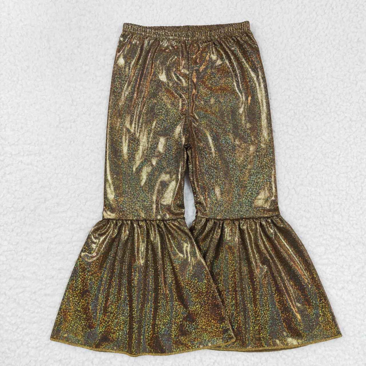 P0186 Baby Girl Holographic Spandex Bell Bottom Pants