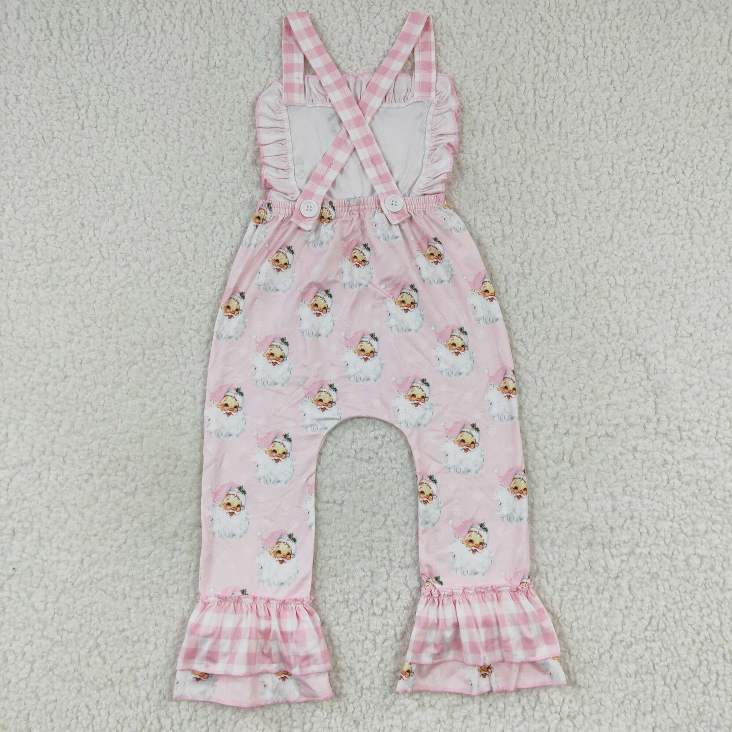 SR0101 Baby Girl Christmas Pink Santa Jumpsuit